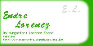 endre lorencz business card